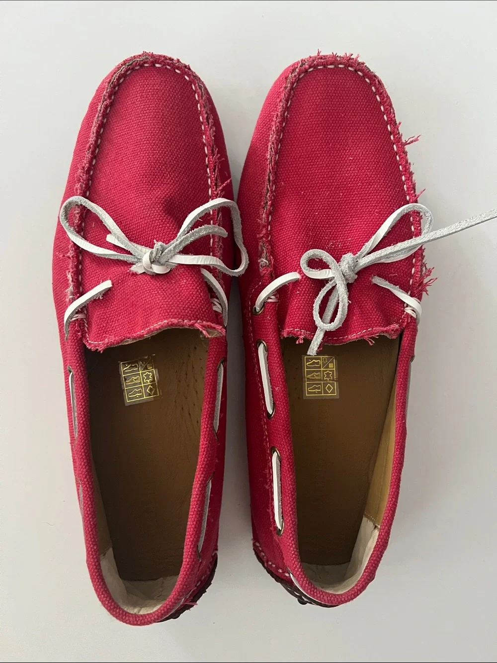 Red Canvas Men’s Boat Shoes with Contrast Laces